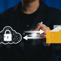 Attorney accessing secure client documents through a protected cloud computing platform.