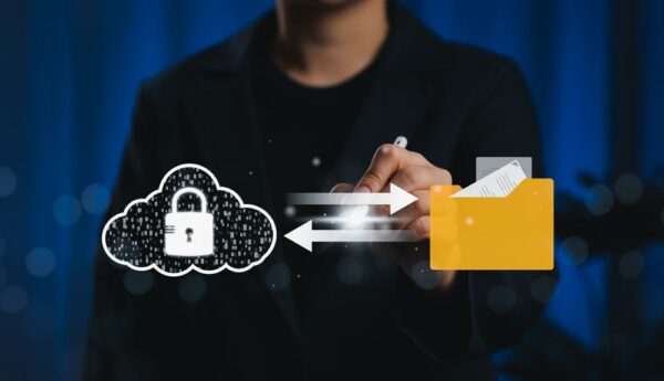 Attorney accessing secure client documents through a protected cloud computing platform.